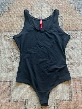 SPANX Black Scoop Neck Tank Top Bodysuit